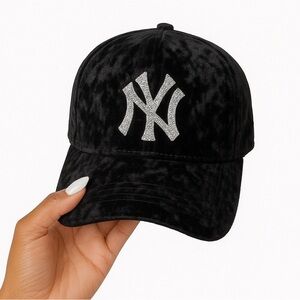 Black Yankee Cap with Blinged Logo